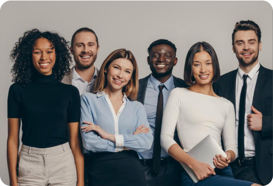 Group of smiling people