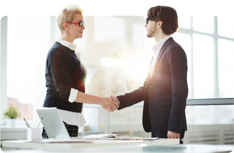 Two people shaking hands