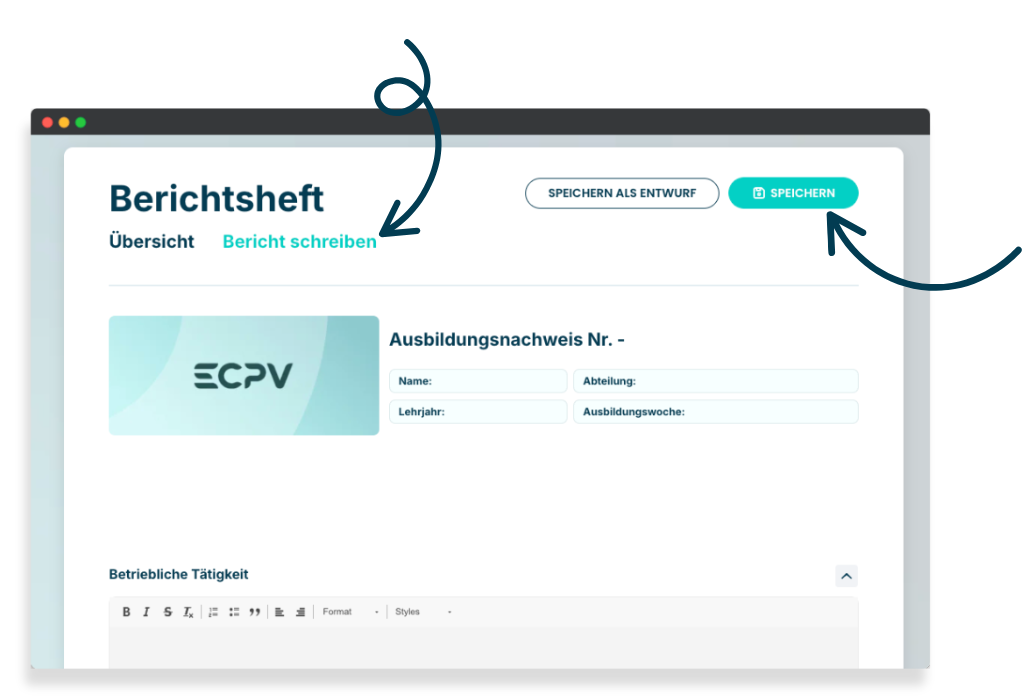 Erstellung des digitalen Berichtsheftes - Kaufmann im E-Commerce
